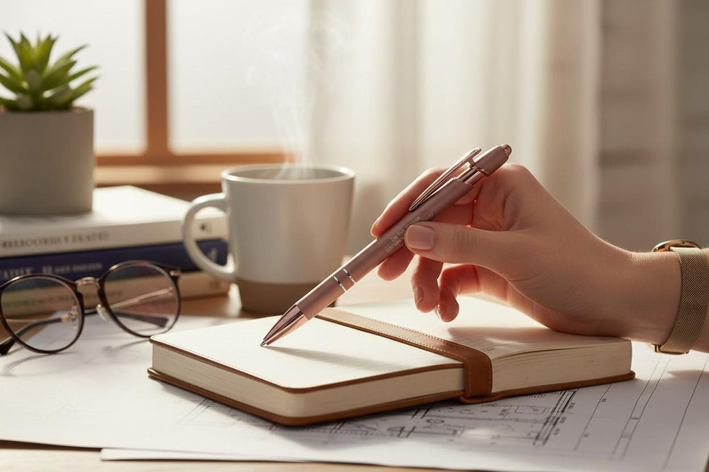 Engraved Be The Reason Rose Gold Stylus Pen - Black Ink