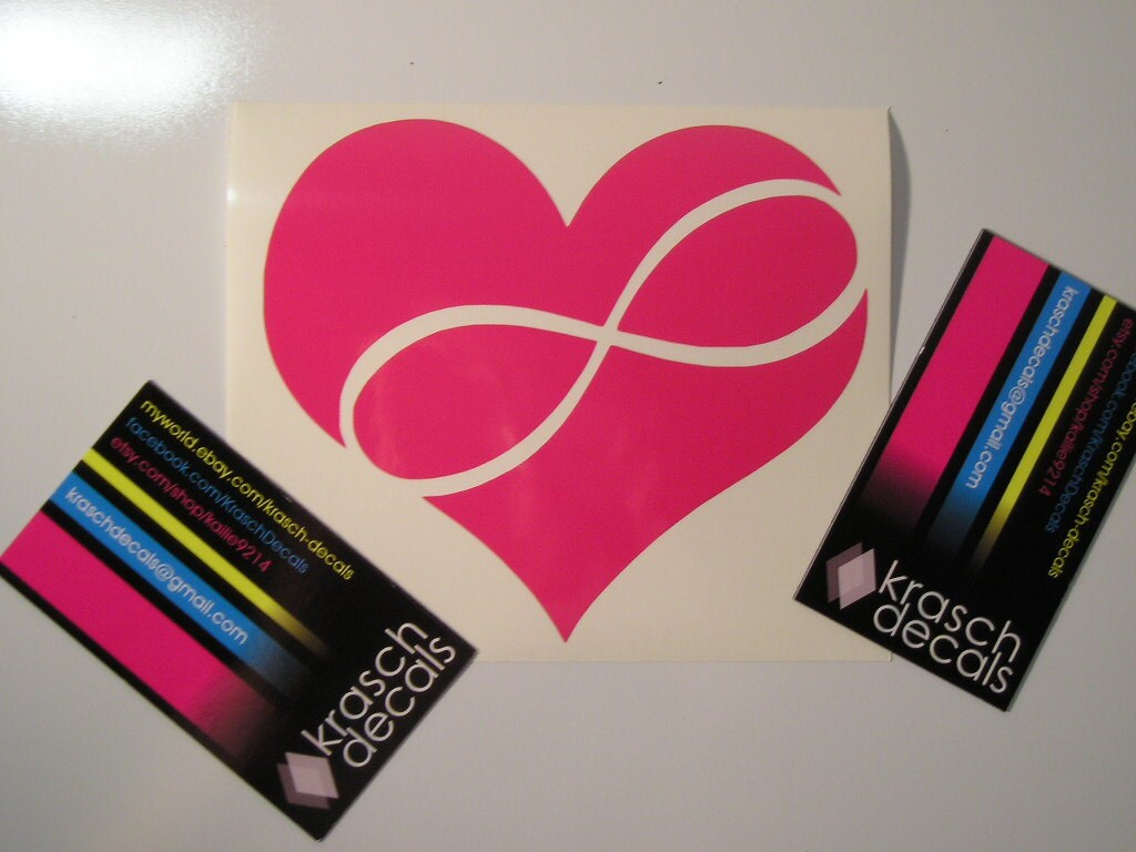 Infinite Love Vinyl Decal | Infinity Symbol Sticker | 5" x 4.25" | Hot Pink or Custom Color