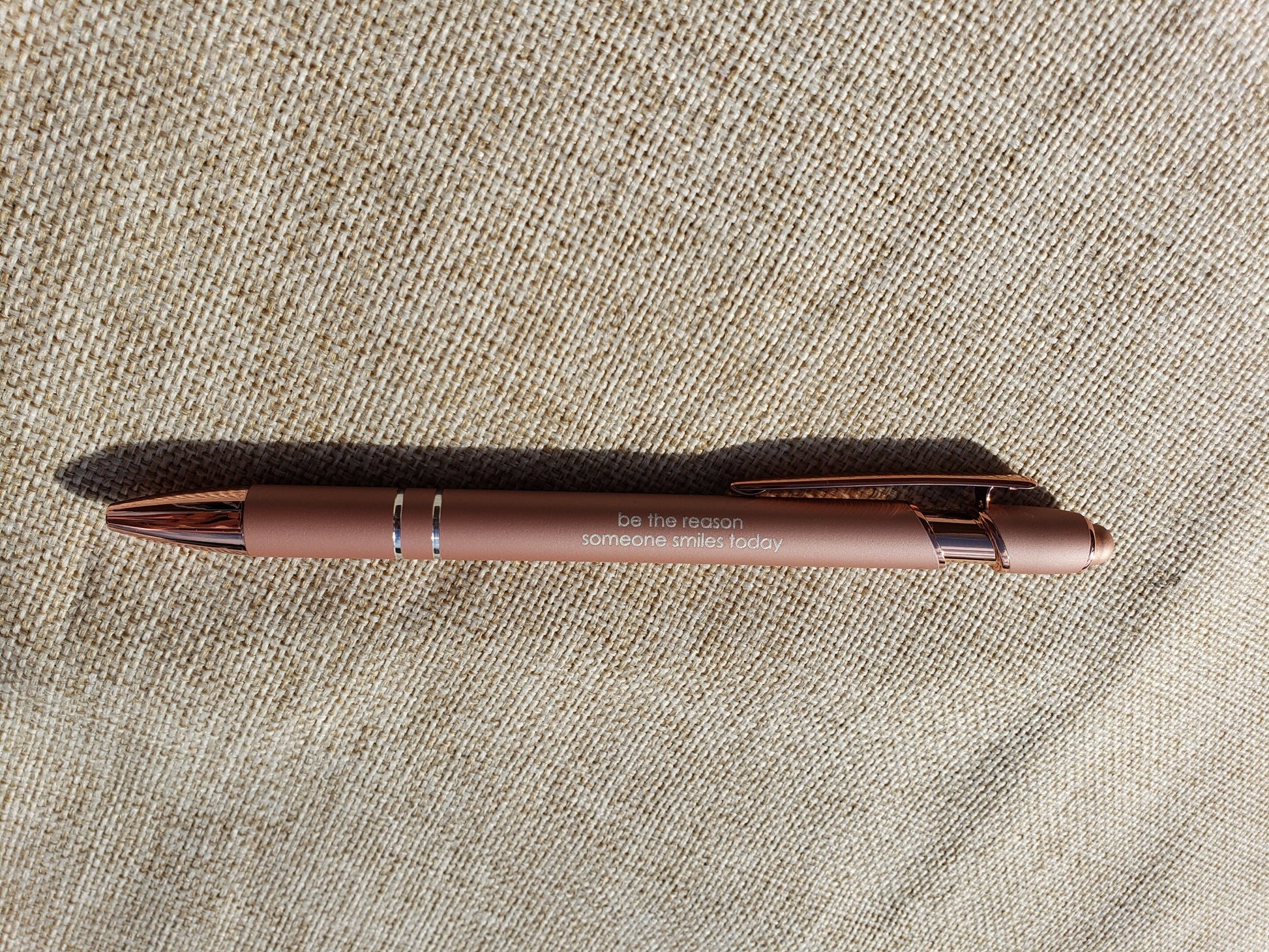 Engraved Be The Reason Rose Gold Stylus Pen - Black Ink