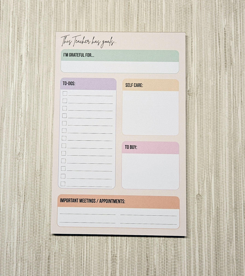 This Teacher Has Goals Notepad | Stationery | 50-Page Notepad