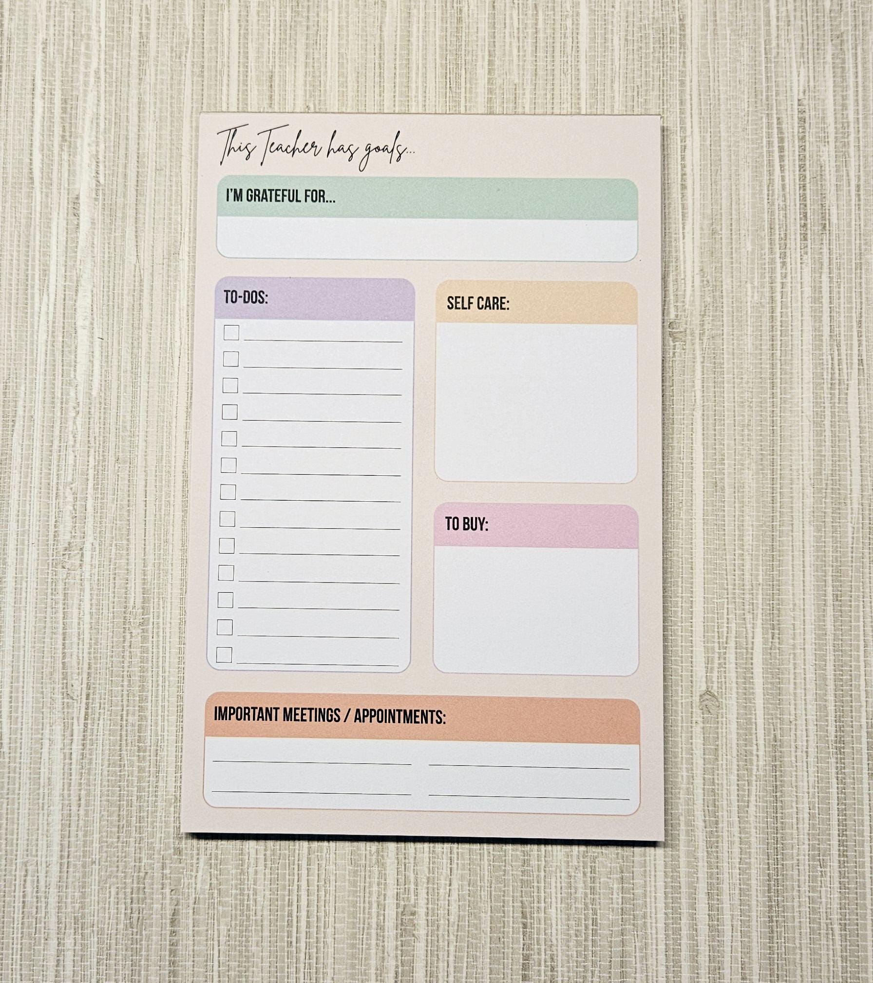 This Teacher Has Goals Notepad | Stationery | 50-Page Notepad