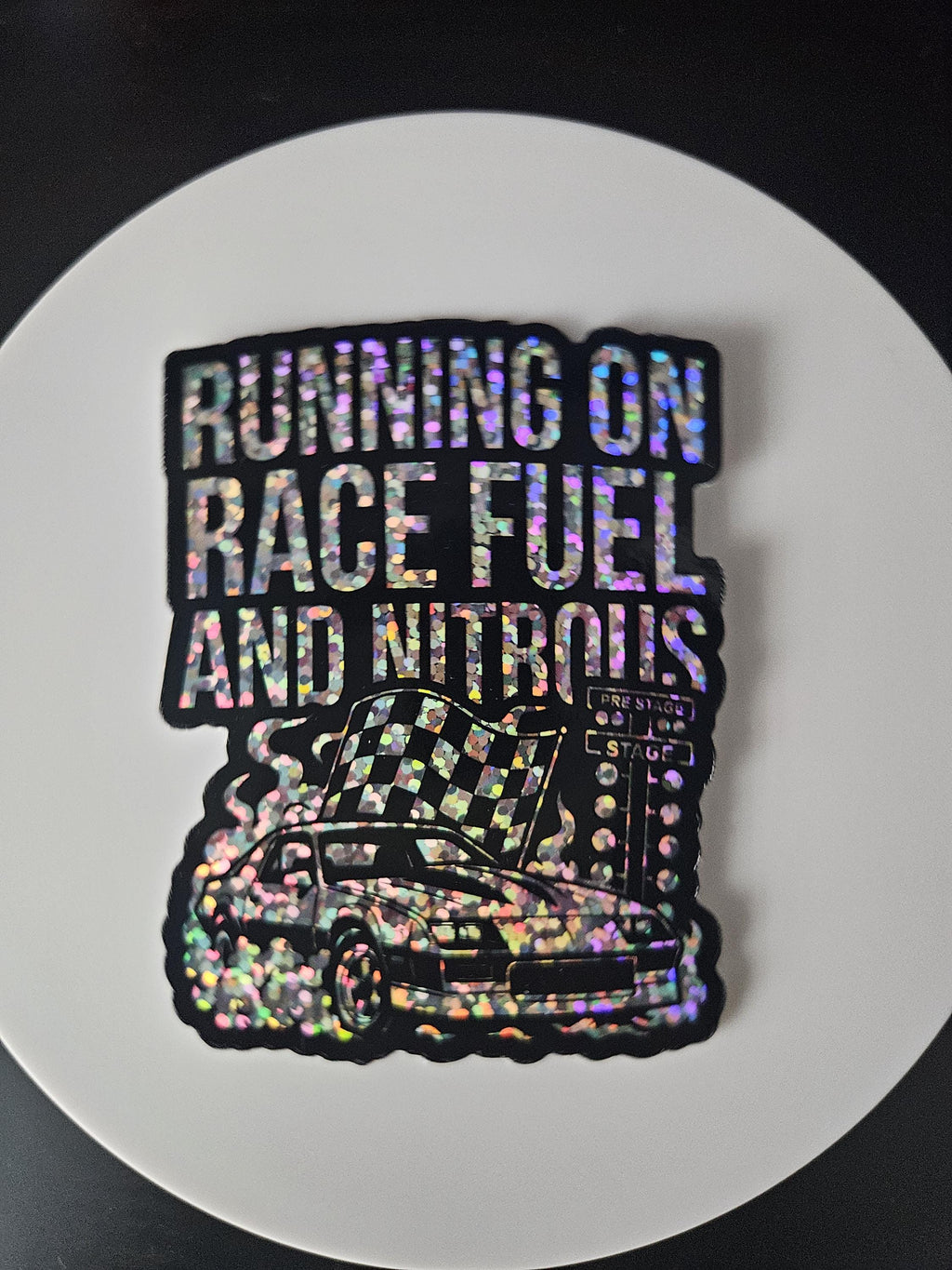 3 PACK Drag Racing Tree Glitter Decal – Race-Ready Sparkle for Any Surface!