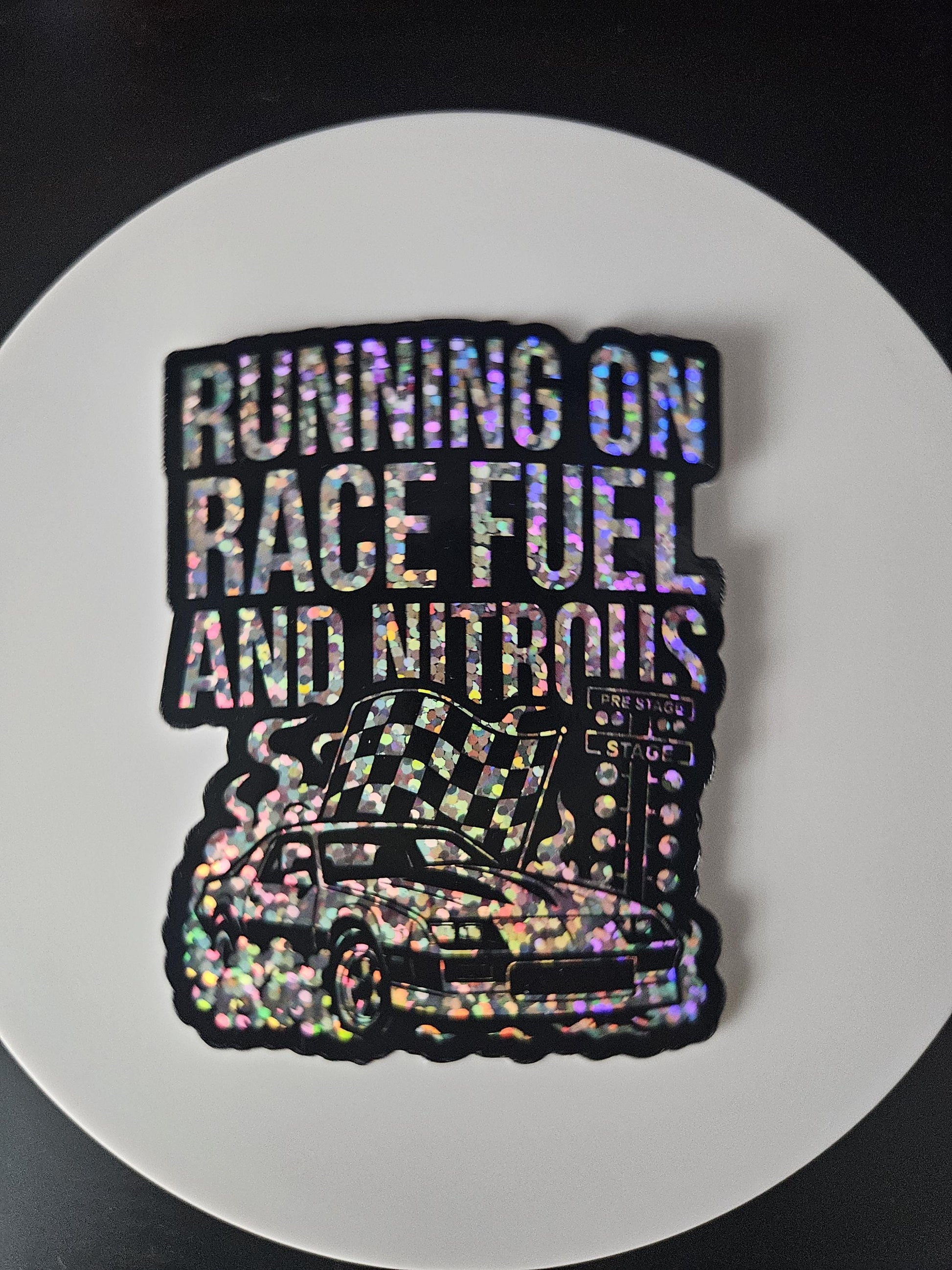 3 PACK Drag Racing Tree Glitter Decal – Race-Ready Sparkle for Any Surface!