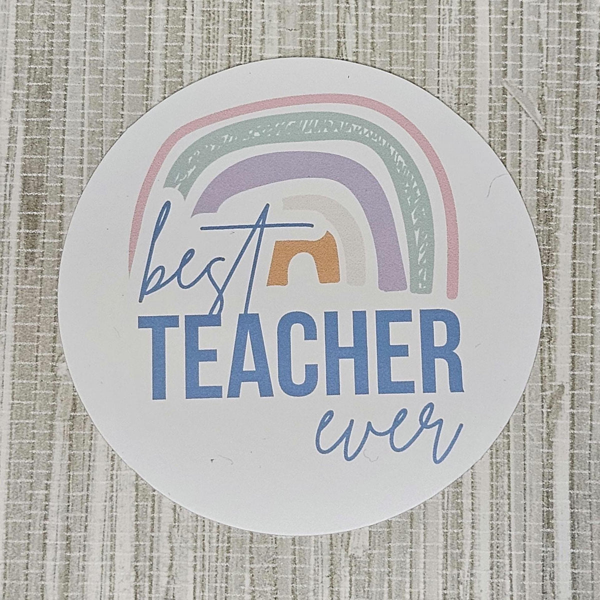 Best Teacher Ever Sticker | 3" Weatherproof Vinyl Decal | Teacher Gift
