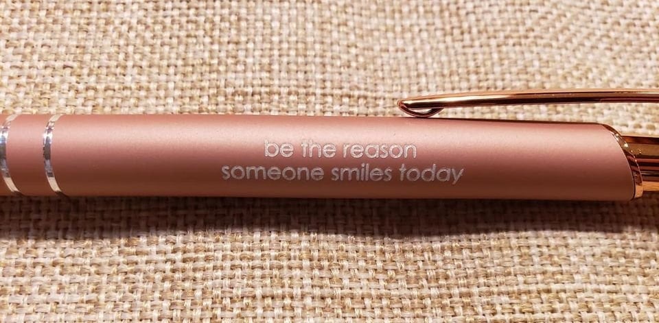 Engraved Be The Reason Rose Gold Stylus Pen - Black Ink