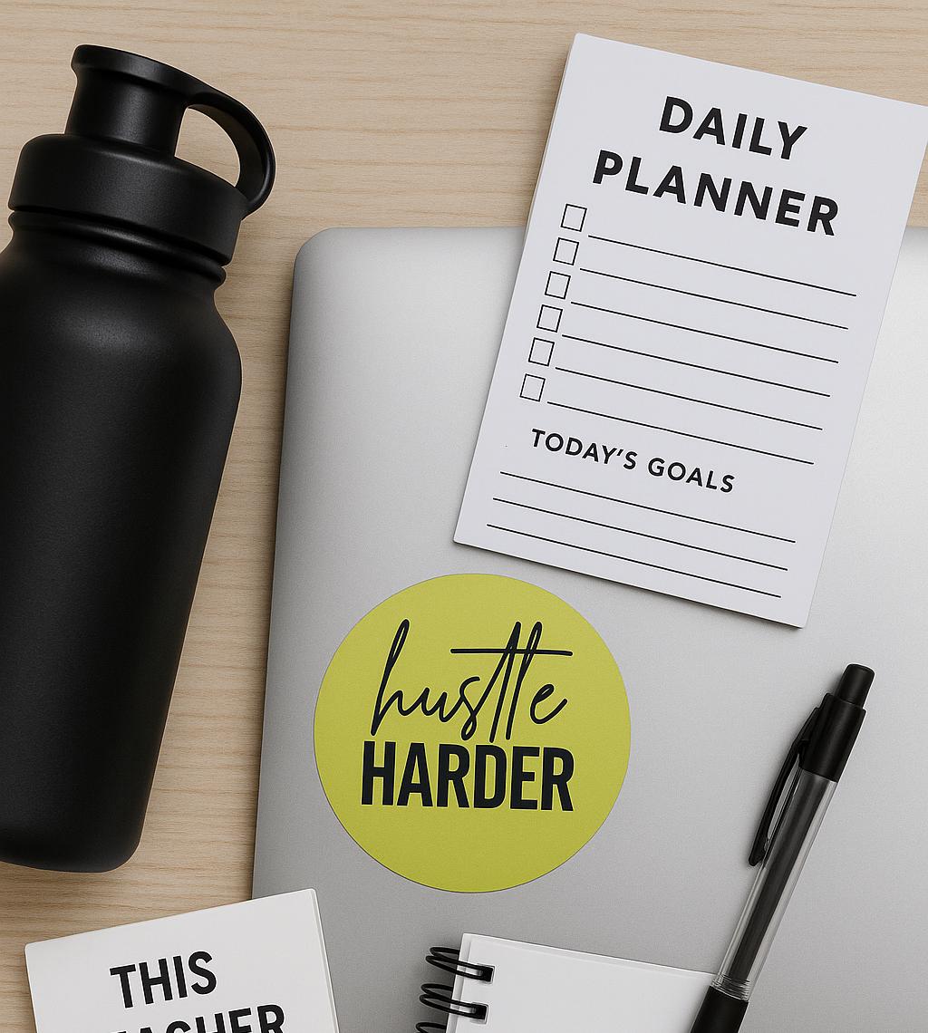 Hustle Harder Sticker | 3" Weatherproof Vinyl Decal | Motivational Hustle Sticker